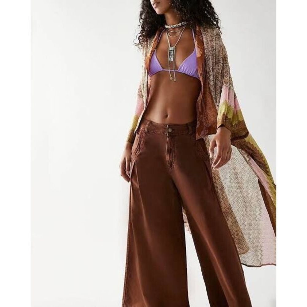 New Free People Cairo Shimmer Kimono Color Sand - One Size OS